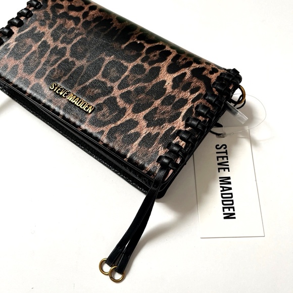 NWT Original STEVE MADDEN Leopard Clutch / Crossbody Bag Animal Print Tassel - Picture 1 of 9